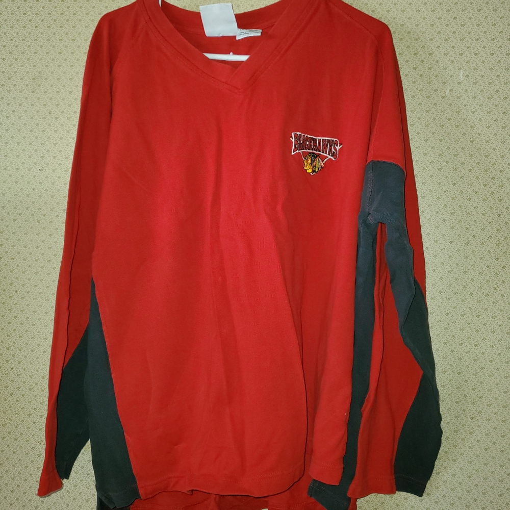 NHL Red and Black Long Sleeve Shirt